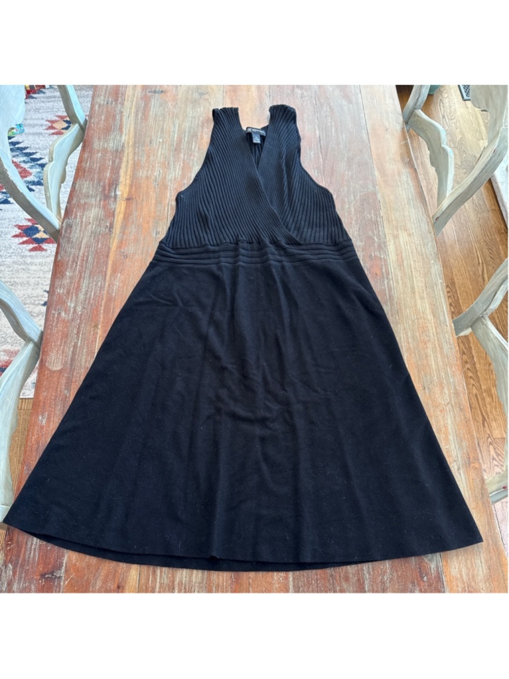 INC International Concepts Black Ribbed Knit Sweater Weight Dress 3X Sleeveless